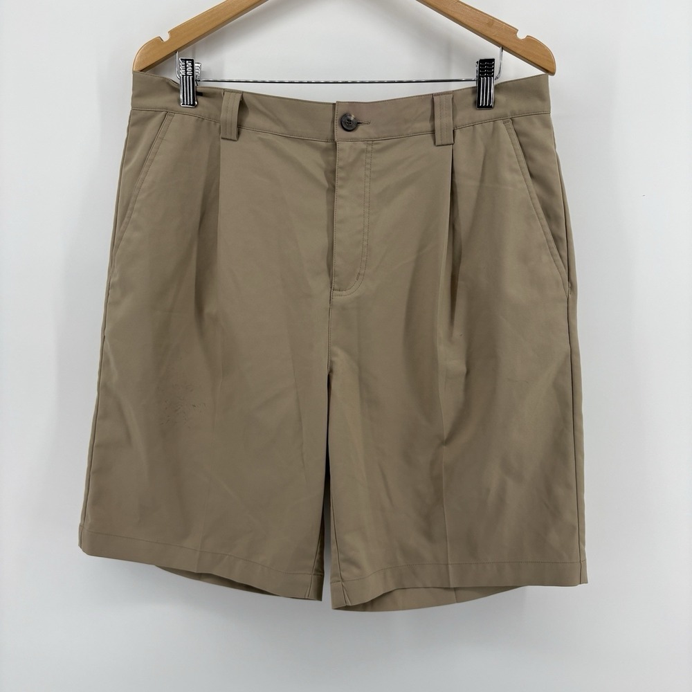 Adidas Ultimate 365 Golf Shorts Men's 36 Tan Lightweight Pockets Stretch Grips